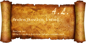 Andrejkovics Lehel névjegykártya